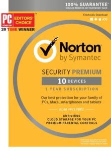 Norton Security Premium (1 vuosi, 10 laitetta)