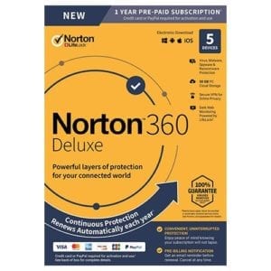 Norton 360 Deluxe 5 laitetta 1 vuosi